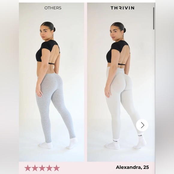 High-Waisted Seamless Leggings - Cream - Picture 4 of 6